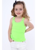 Girls\' T-shirt with double straps fluo green NDZ7772 - Online store - Boutique